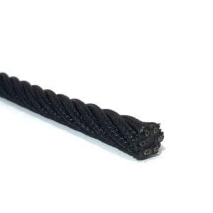 Black braided polyester Ø16mm