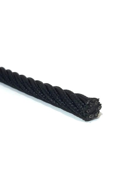 Black braided polyester Ø16mm
