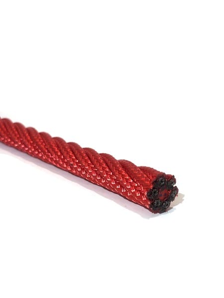 Red braided polyester Ø16mm